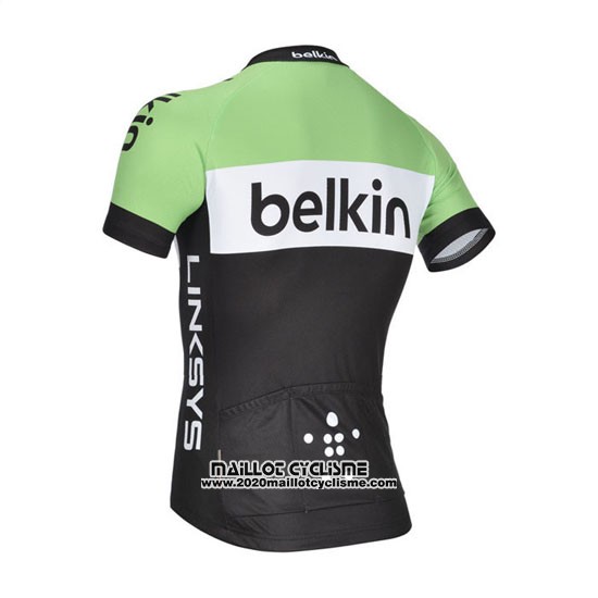 2014 Maillot Ciclismo Belkin Vert et Noir Manches Courtes et Cuissard